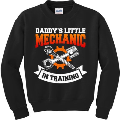 Daddy's Little Mechanic In Training Automotive Technician Cool Gift Kids Sweatshirt