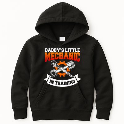 Daddy's Little Mechanic In Training Automotive Technician Cool Gift Kids Hoodie
