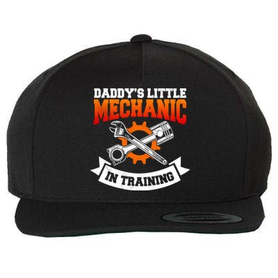 Daddy's Little Mechanic In Training Automotive Technician Cool Gift Wool Snapback Cap