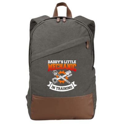 Daddy's Little Mechanic In Training Automotive Technician Cool Gift Cotton Canvas Backpack