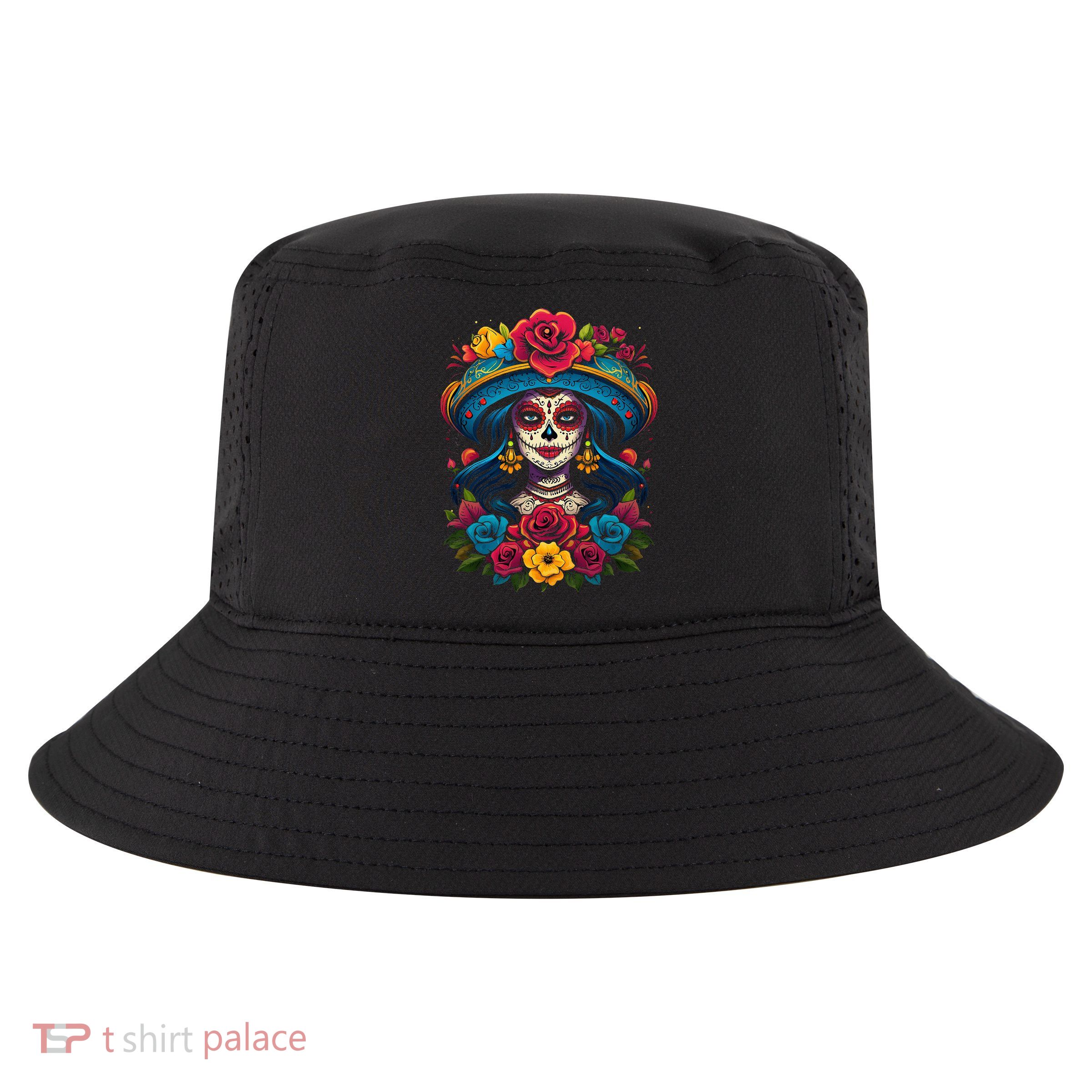 De Los Muertos La Catrina Sugar Skull Day Of The Dead Cool Comfort Performance Bucket Hat