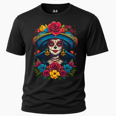 De Los Muertos La Catrina Sugar Skull Day Of The Dead Performance Shirt