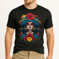 De Los Muertos La Catrina Sugar Skull Day Of The Dead Cooling Performance Crew T-Shirt