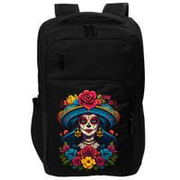 De Los Muertos La Catrina Sugar Skull Day Of The Dead Impact Tech Backpack