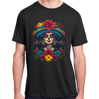 De Los Muertos La Catrina Sugar Skull Day Of The Dead Adult ChromaSoft Performance T-Shirt