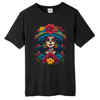 De Los Muertos La Catrina Sugar Skull Day Of The Dead Tall Fusion ChromaSoft Performance T-Shirt