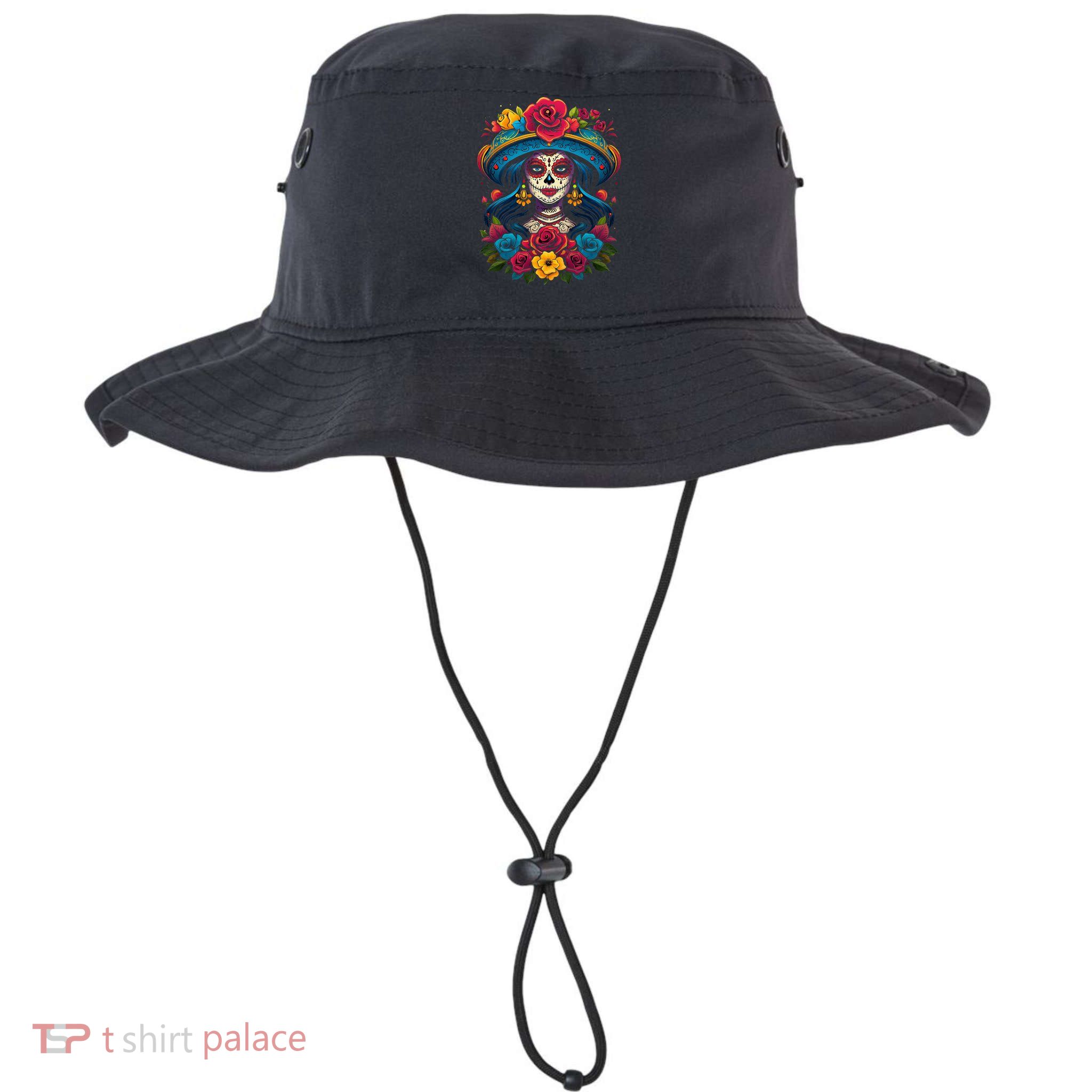 De Los Muertos La Catrina Sugar Skull Day Of The Dead Bucket Hat