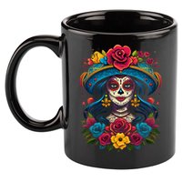 De Los Muertos La Catrina Sugar Skull Day Of The Dead 11oz C Handle Ceramic Mug