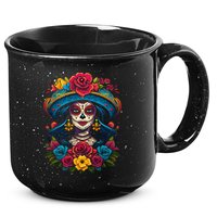 De Los Muertos La Catrina Sugar Skull Day Of The Dead 15oz Campfire Ceramic Mug