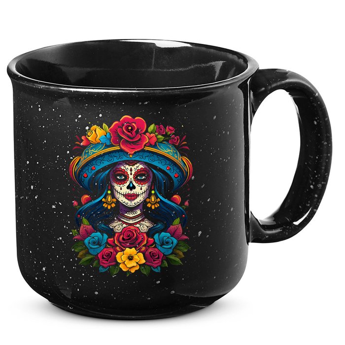 De Los Muertos La Catrina Sugar Skull Day Of The Dead 15oz Campfire Ceramic Mug