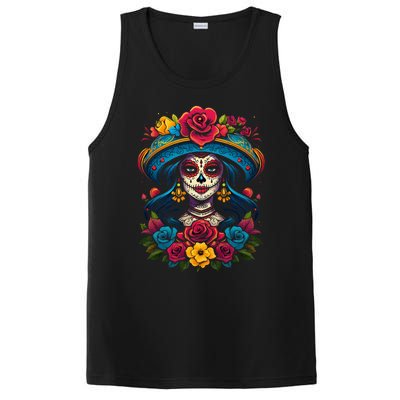 De Los Muertos La Catrina Sugar Skull Day Of The Dead PosiCharge Competitor Tank