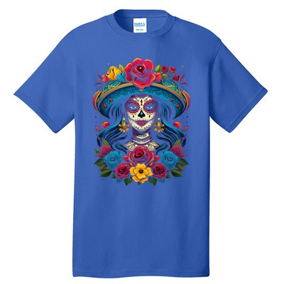 De Los Muertos La Catrina Sugar Skull Day Of The Dead Tall T-Shirt