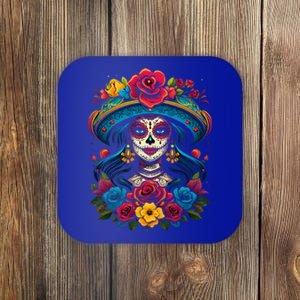 De Los Muertos La Catrina Sugar Skull Day Of The Dead Coaster