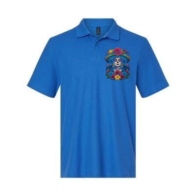 De Los Muertos La Catrina Sugar Skull Day Of The Dead Softstyle Adult Sport Polo