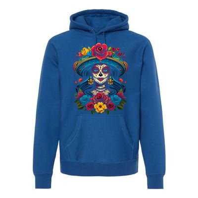 De Los Muertos La Catrina Sugar Skull Day Of The Dead Premium Hoodie