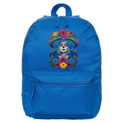 De Los Muertos La Catrina Sugar Skull Day Of The Dead 16 in Basic Backpack
