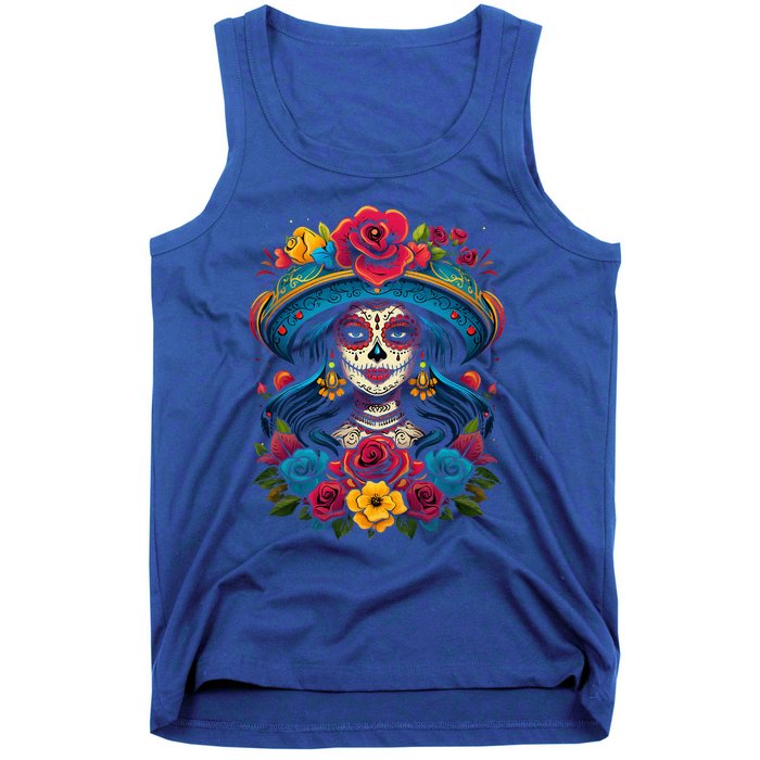 De Los Muertos La Catrina Sugar Skull Day Of The Dead Tank Top