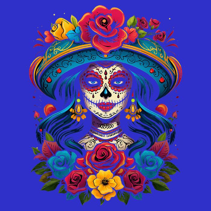 De Los Muertos La Catrina Sugar Skull Day Of The Dead Visor