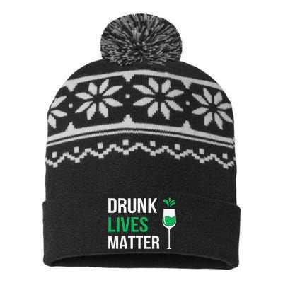 Drink Lives Matter Funny Patricks Day USA-Made Snowflake Beanie