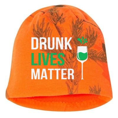 Drink Lives Matter Funny Patricks Day Kati - Camo Knit Beanie