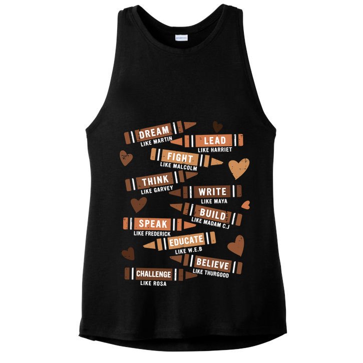 Dream Like Martin Cool Gift Black History Leaders African Great Gift Ladies PosiCharge Tri-Blend Wicking Tank