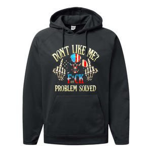 Dont Like Me F Ck Off Problemsolved Funny Skull Grim Reaper Performance Fleece Hoodie