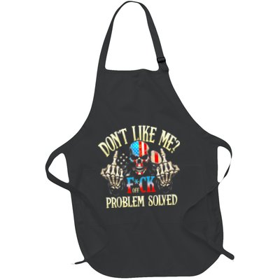 Dont Like Me F Ck Off Problemsolved Funny Skull Grim Reaper Full-Length Apron With Pockets