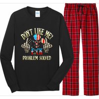 Dont Like Me F Ck Off Problemsolved Funny Skull Grim Reaper Long Sleeve Pajama Set