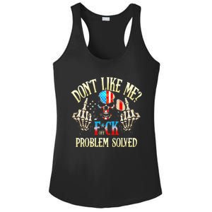 Dont Like Me F Ck Off Problemsolved Funny Skull Grim Reaper Ladies PosiCharge Competitor Racerback Tank