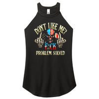 Dont Like Me F Ck Off Problemsolved Funny Skull Grim Reaper Women's Perfect Tri Rocker Tank