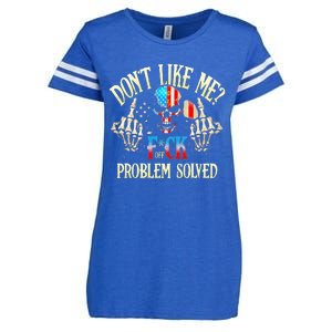 Dont Like Me F Ck Off Problemsolved Funny Skull Grim Reaper Enza Ladies Jersey Football T-Shirt