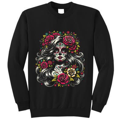 De Los Muertos La Catrina Day Of The Dead Sugar Skull Women Sweatshirt