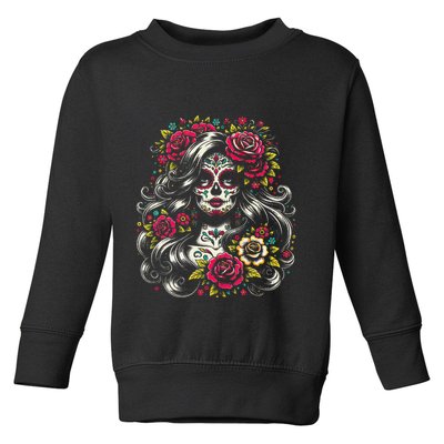De Los Muertos La Catrina Day Of The Dead Sugar Skull Women Toddler Sweatshirt