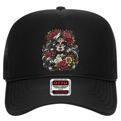 De Los Muertos La Catrina Day Of The Dead Sugar Skull Women Trucker Hat