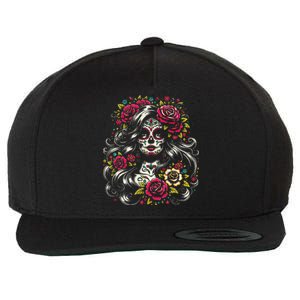 De Los Muertos La Catrina Day Of The Dead Sugar Skull Women Wool Snapback Cap