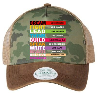 Dream Like Martin Fight Like Malcom Black History Month Legacy Tie Dye Trucker Hat