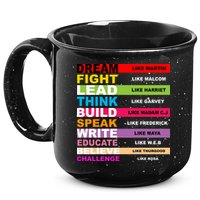 Dream Like Martin Fight Like Malcom Black History Month 15oz Campfire Ceramic Mug
