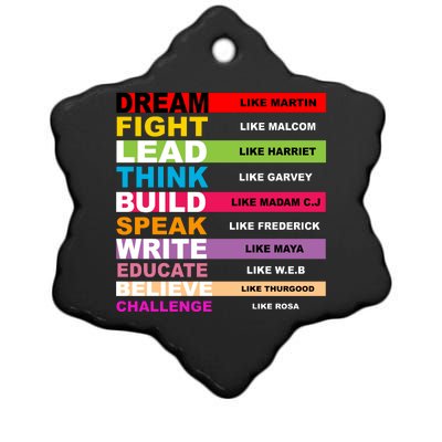 Dream Like Martin Fight Like Malcom Black History Month Ceramic Star Ornament