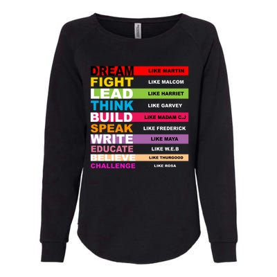 Dream Like Martin Fight Like Malcom Black History Month Womens California Wash Sweatshirt