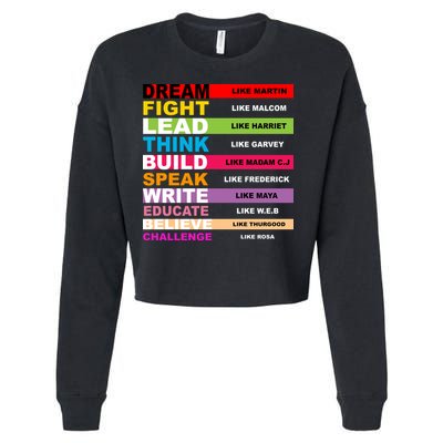 Dream Like Martin Fight Like Malcom Black History Month Cropped Pullover Crew