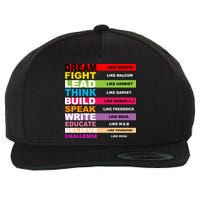 Dream Like Martin Fight Like Malcom Black History Month Wool Snapback Cap