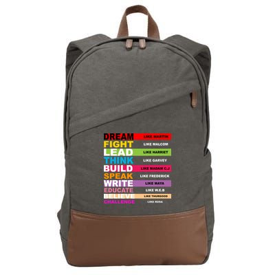 Dream Like Martin Fight Like Malcom Black History Month Cotton Canvas Backpack
