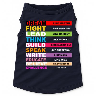 Dream Like Martin Fight Like Malcom Black History Month Doggie Tank