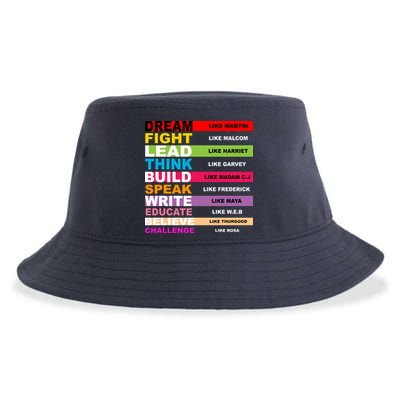 Dream Like Martin Fight Like Malcom Black History Month Sustainable Bucket Hat