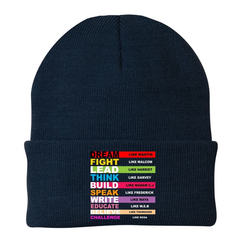 Dream Like Martin Fight Like Malcom Black History Month Beanie
