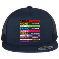 Dream Like Martin Fight Like Malcom Black History Month Flat Bill Trucker Hat