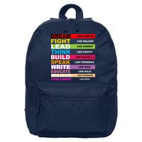 Dream Like Martin Fight Like Malcom Black History Month 16 in Basic Backpack
