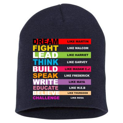 Dream Like Martin Fight Like Malcom Black History Month Short Acrylic Beanie