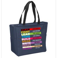 Dream Like Martin Fight Like Malcom Black History Month Zip Tote Bag