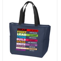 Dream Like Martin Fight Like Malcom Black History Month Zip Tote Bag